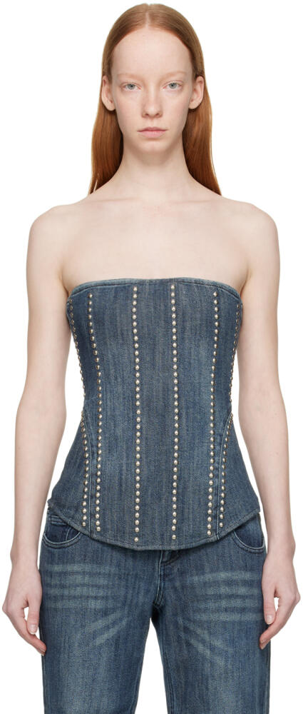 Miaou Blue Libra Denim Corset Cover