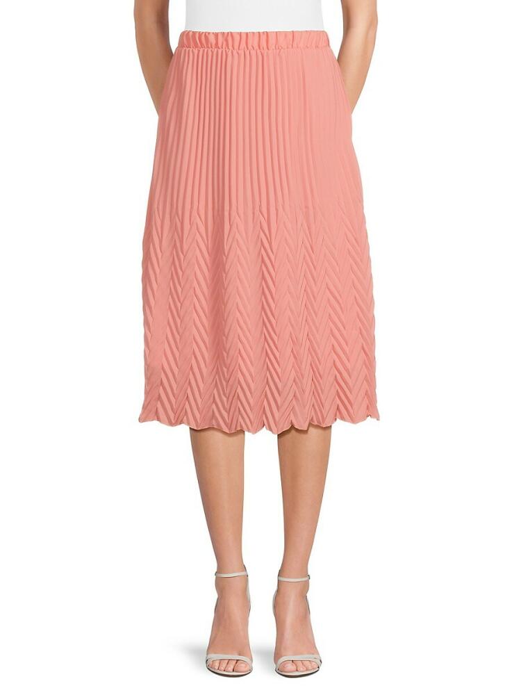 NANETTE nanette lepore Women's Knit A Line Midi Skirt - Burnt Coral Cover