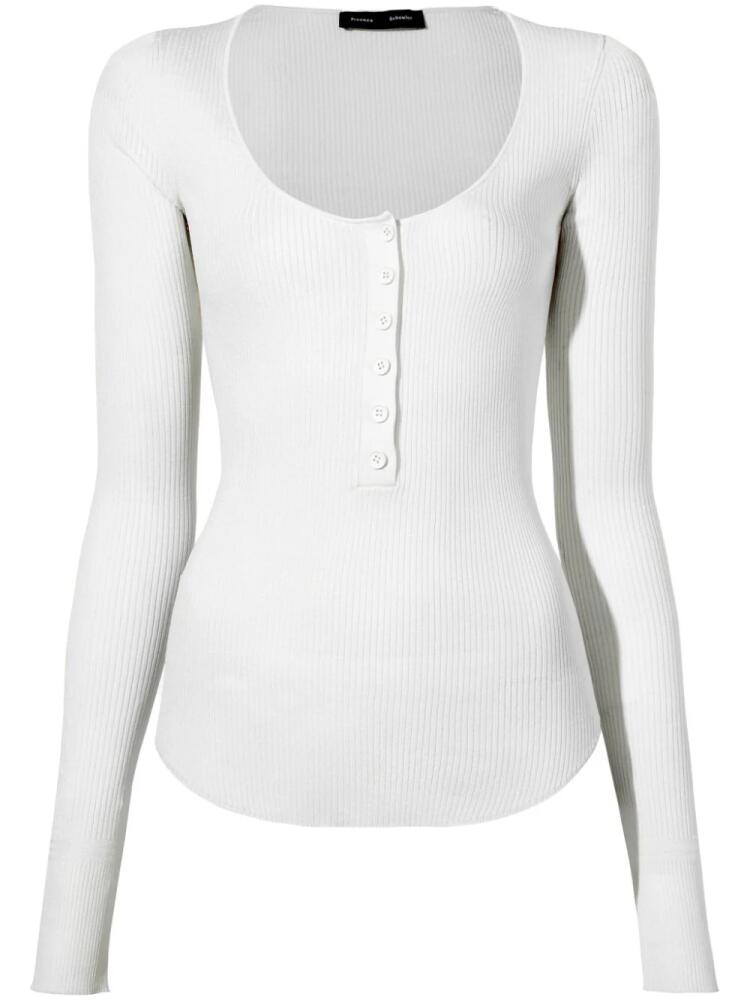 Proenza Schouler fine-knit long-sleeve cardigan - White Cover