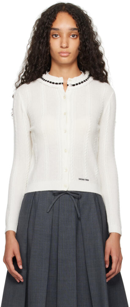 SHUSHU/TONG Off-White Collar Embellished Cardigan Cover