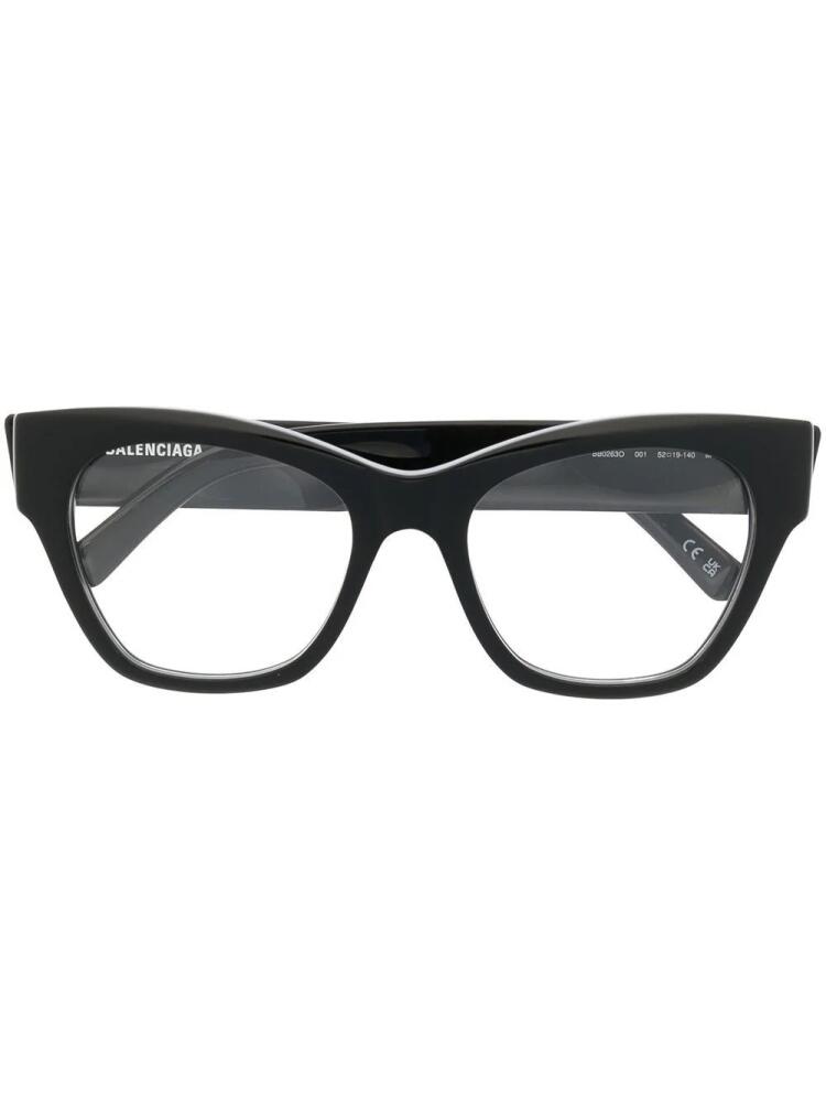 Balenciaga Eyewear logo-print cat-eye frame glasses - Black Cover