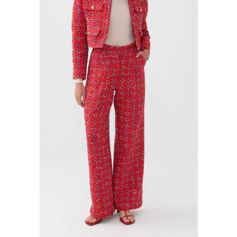 Nocturne High-Waist Tweed Pants in Red Cover