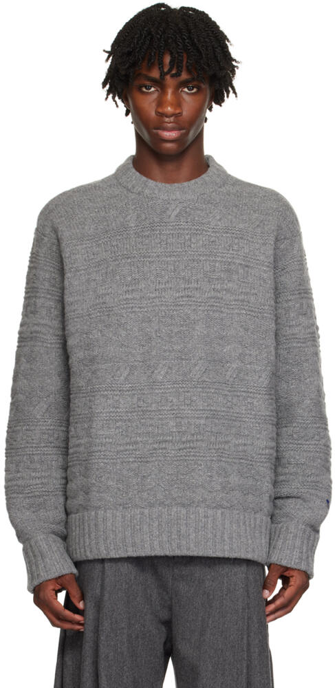 ADER error Gray Oversized Sweater Cover