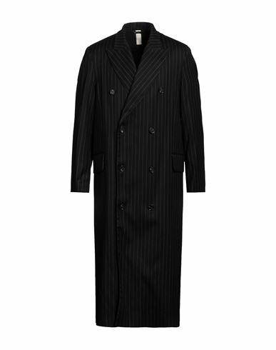 Sunflower Man Overcoat & Trench Coat Black Wool, Polyester, Viscose, Elastane Cover