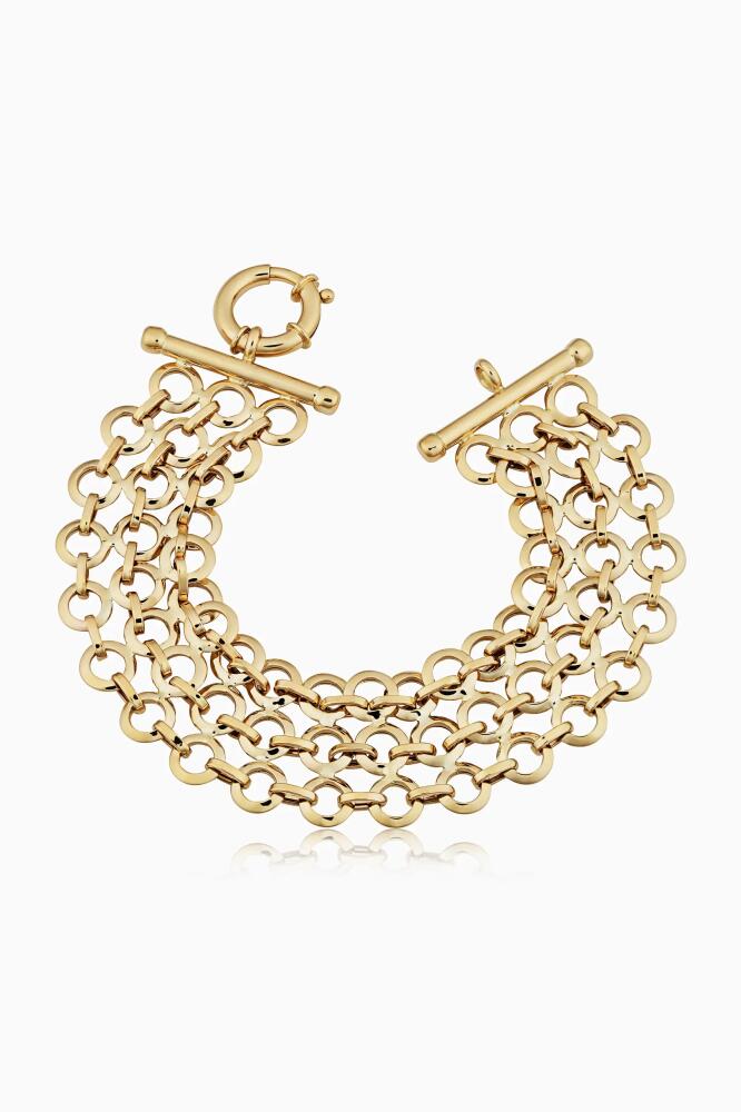 Oradina 14K Yellow Gold Disco Bracelet Cover