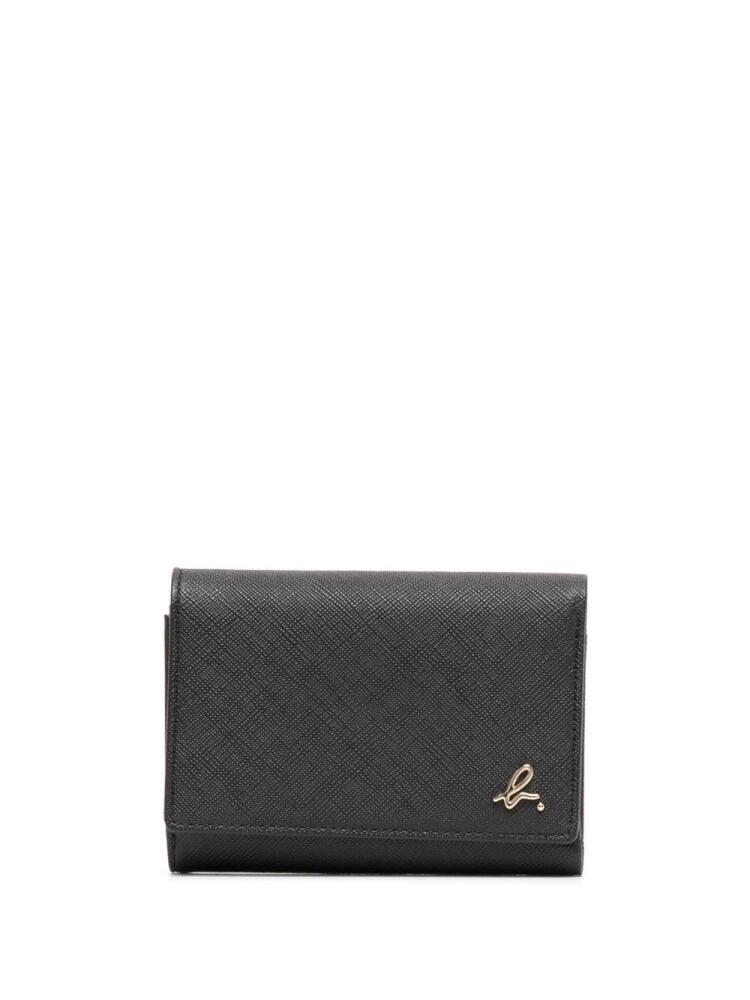 agnès b. foldover leather wallet - Black Cover