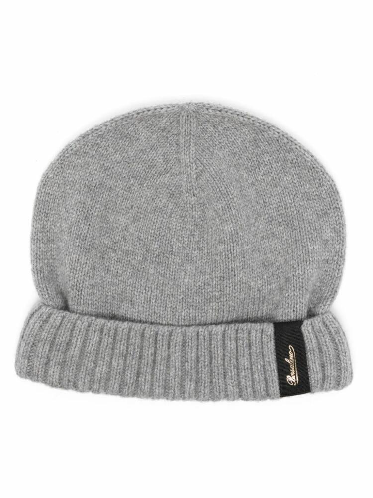 Borsalino logo-patch cashmere beanie - Grey Cover