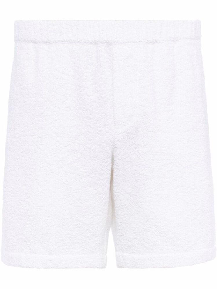 Prada triangle-logo terrycloth shorts - White Cover