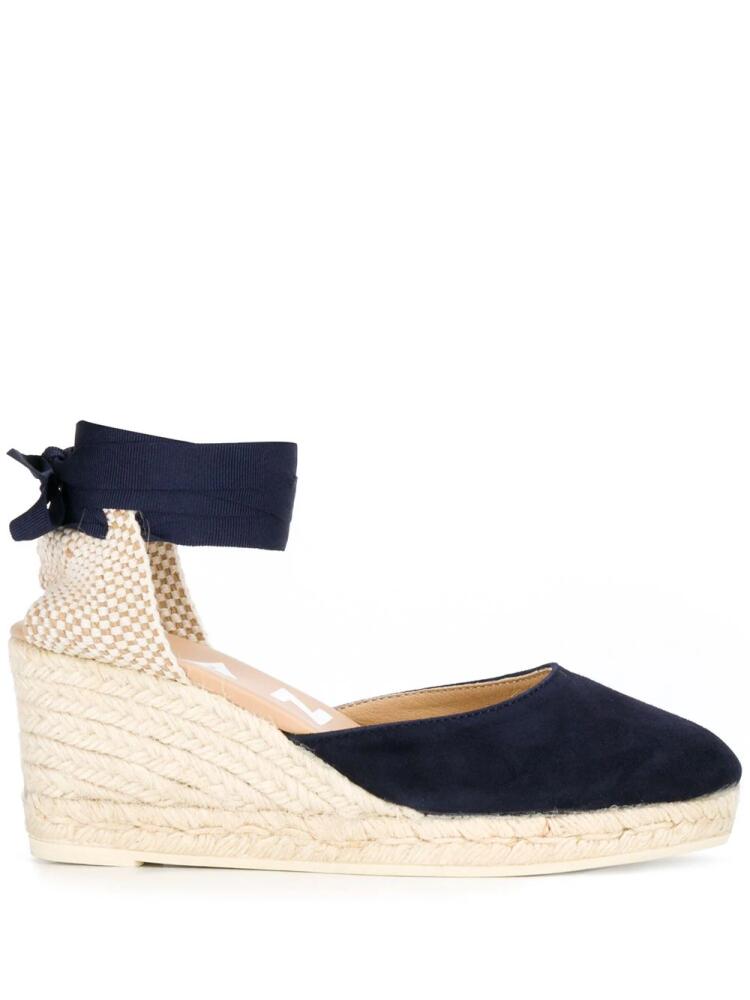 Manebi lace-up wedge espadrilles - Blue Cover