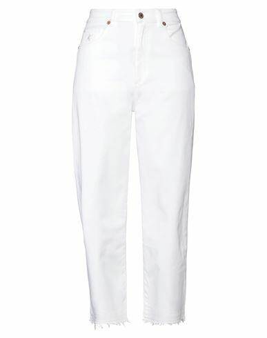 Avantgar Denim By European Culture Woman Pants White Cotton, Polyester, Elastane Cover