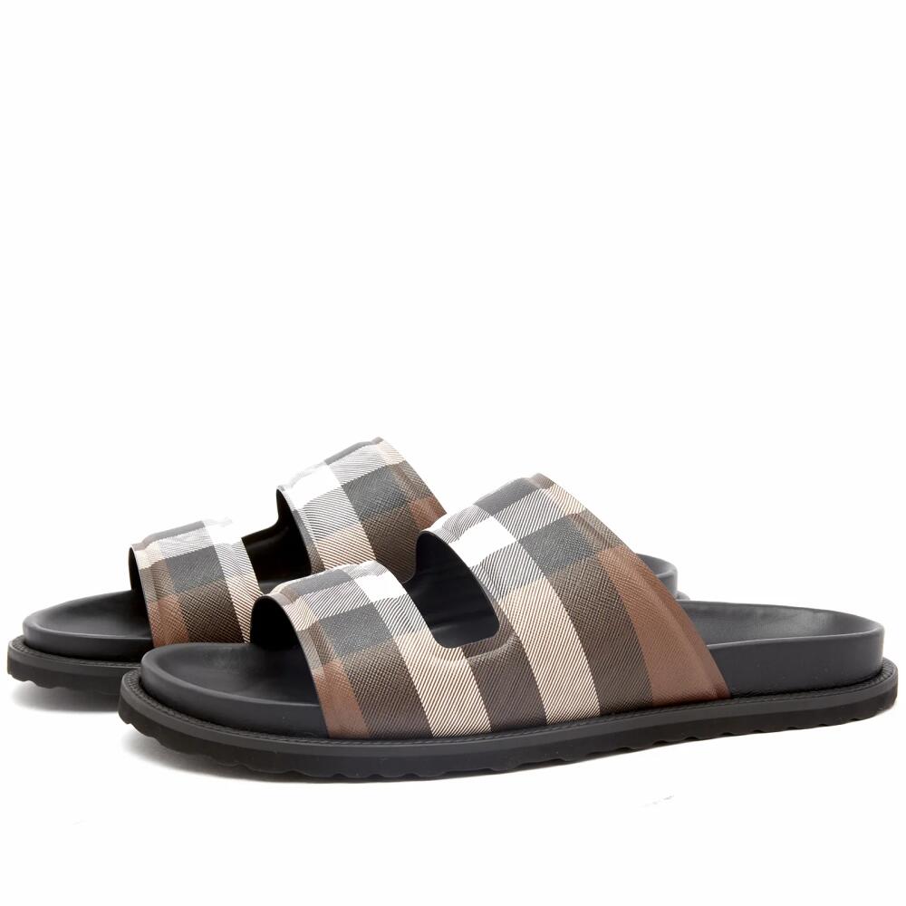 Burberry Men's Thor Check 2 Strap Sandal in Dark Birch Brown Cover