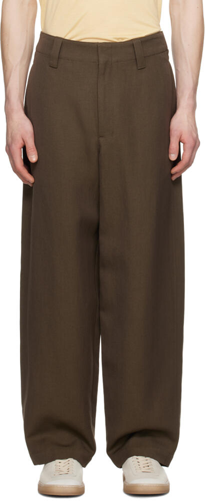 LEMAIRE Brown Maxi Trousers Cover