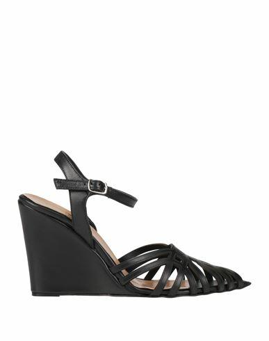 Divine Follie Woman Sandals Black Calfskin Cover