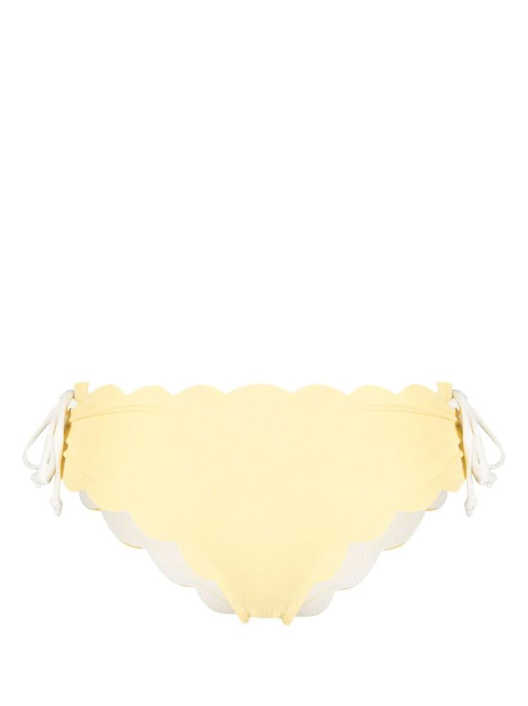 Marysia Spring Tie scallop-edge bikini bottoms - Yellow Cover