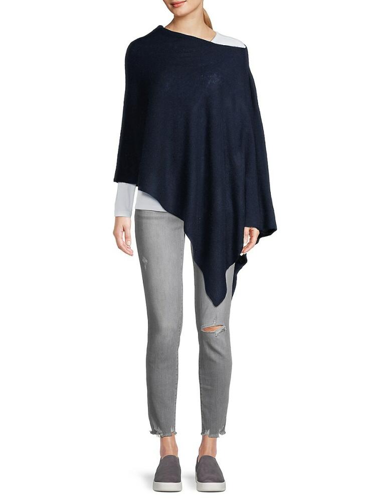 Portolano Women's Cowlneck Cashmere Poncho - Navy Cover