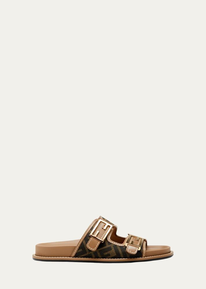 Fendi FF Jacquard Dual Buckle Slide Sandals Cover