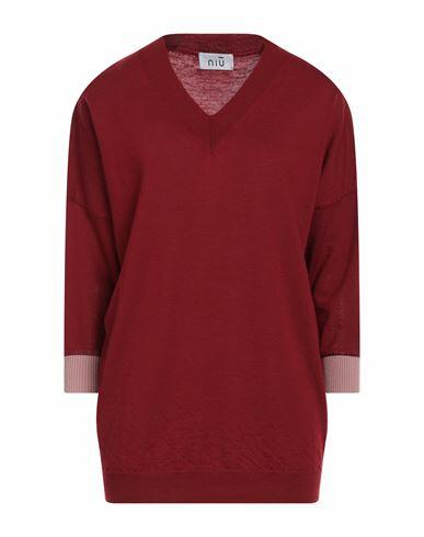 Niū Woman Sweater Brick red Wool, Viscose, Polyester, Polyamide Cover