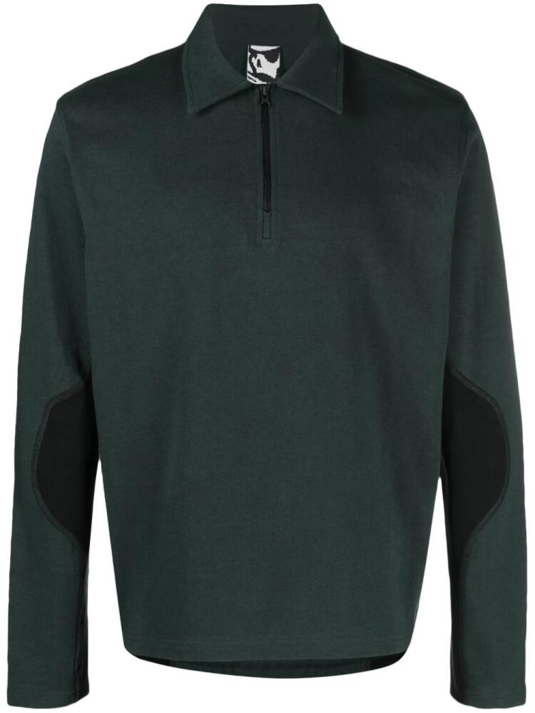 GR10K colour-block cotton polo shirt - Green Cover