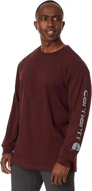 Carhartt Signature Sleeve Logo L/S Tee (Port) Men's T Shirt Cover