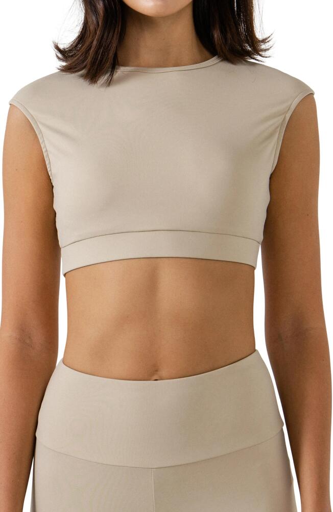 Grey Lab Strappy Back Crop Top in Khaki Cover