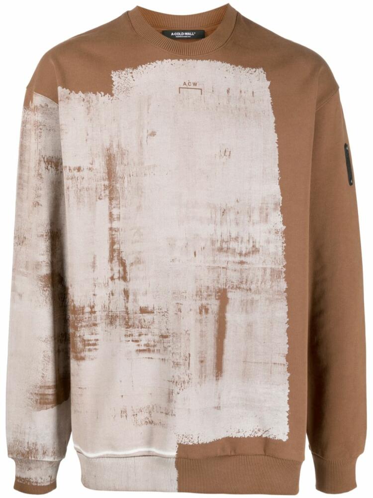 A-COLD-WALL* Brushstroke cotton sweatshirt - Brown Cover