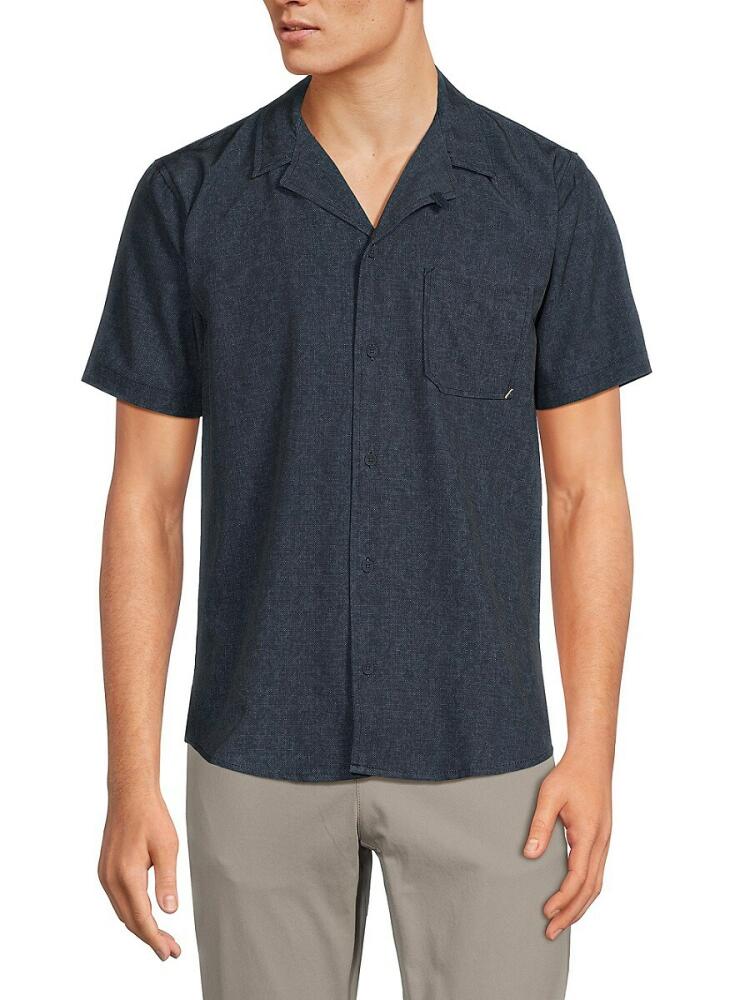 Kenneth Cole Men's Self Design Camp Shirt - Navy Cover