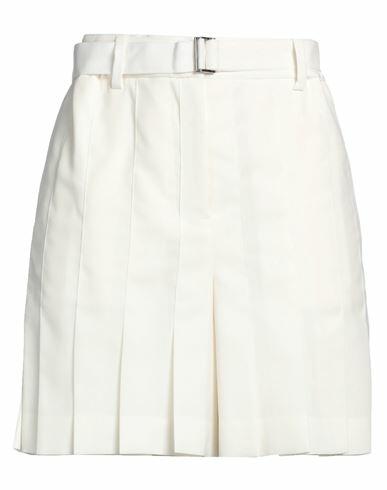 Sacai Woman Shorts & Bermuda Shorts Ivory Polyester, Wool Cover