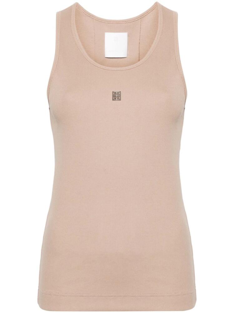 Givenchy 4G-plaque ribbed tank top - Neutrals Cover