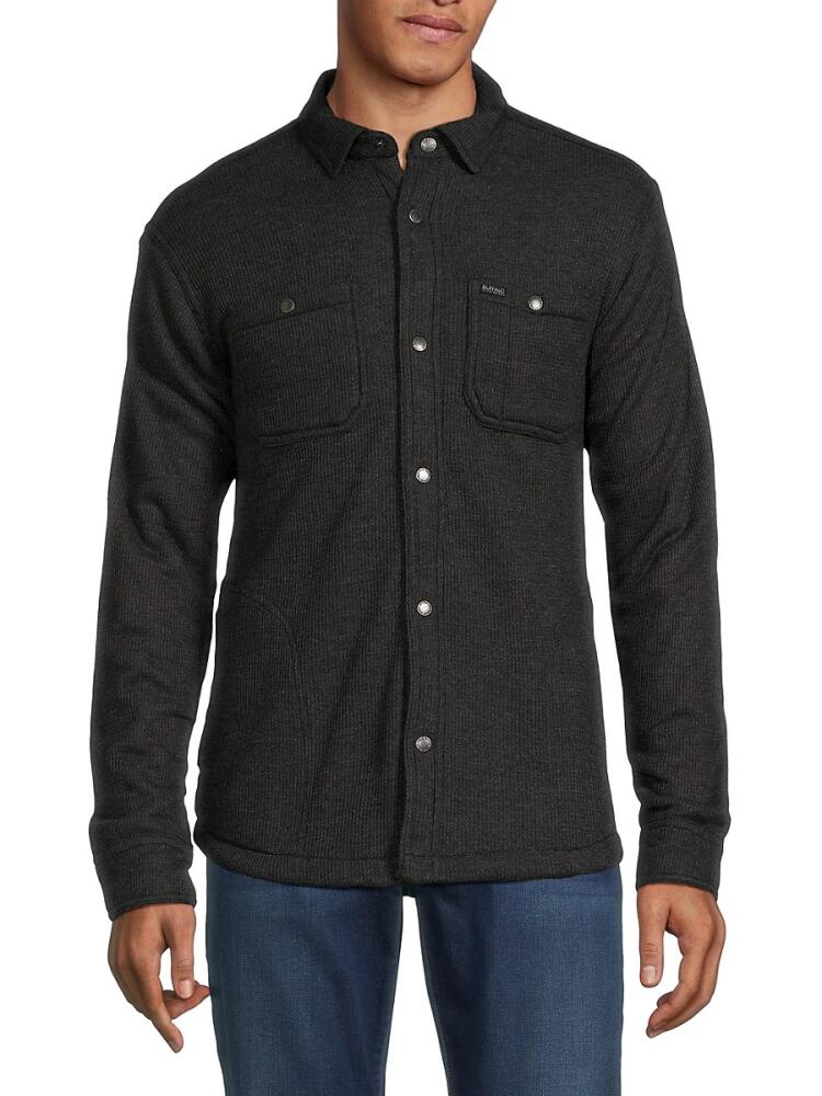 BUFFALO David Bitton Men's Waffle Knit Shacket - Black Cover