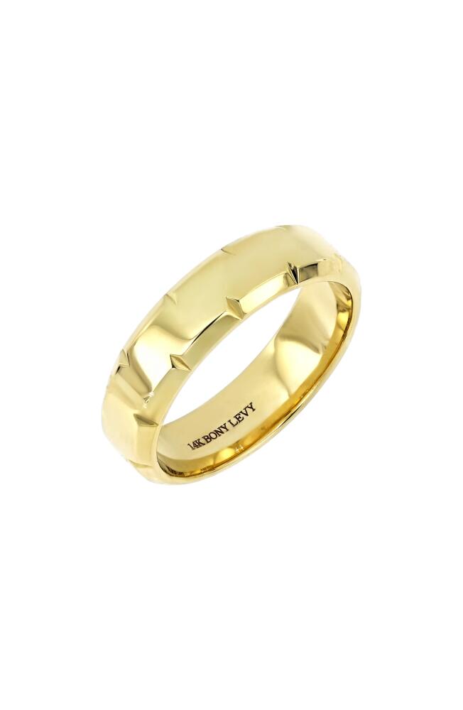 Bony Levy Men's 14K Gold Jaggered Cut Ring in 14K Yellow Gold Cover