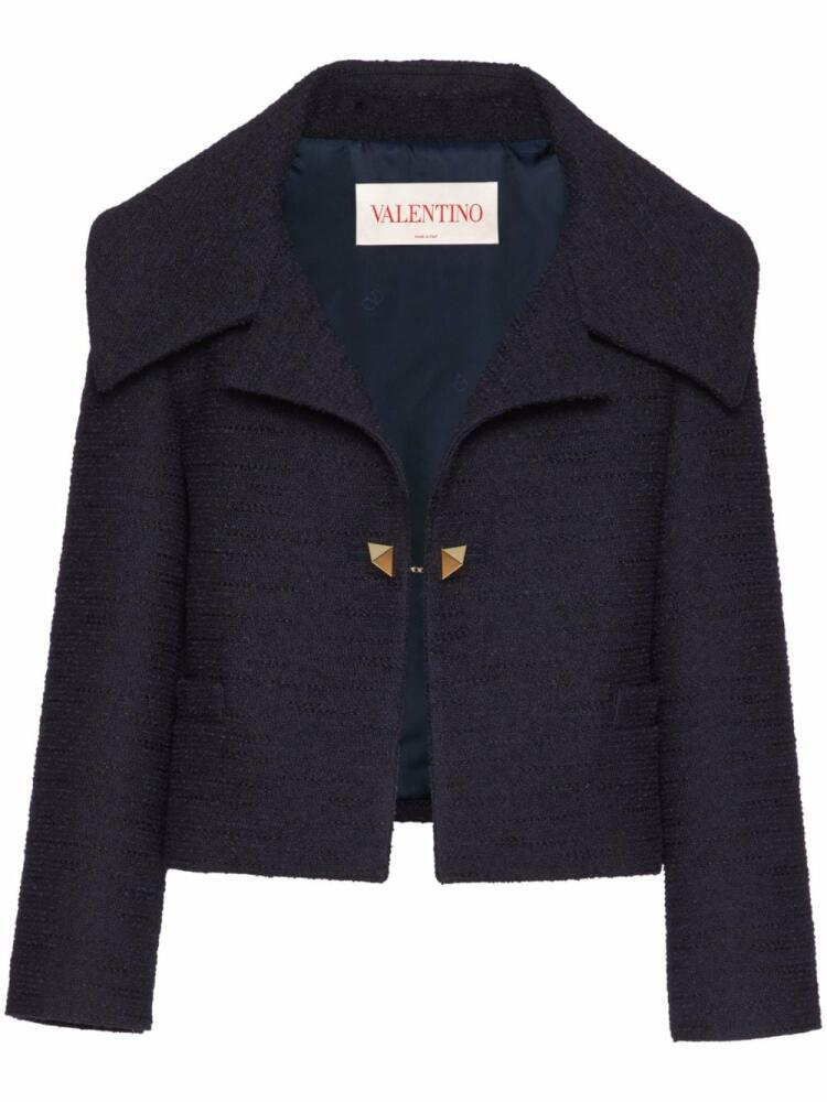 Valentino Garavani Crisp cropped tweed jacket - Blue Cover