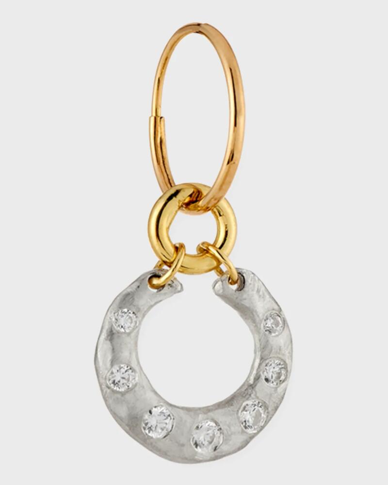 Lee Brevard Two-Tone Crescent Single Earring with Stones Cover