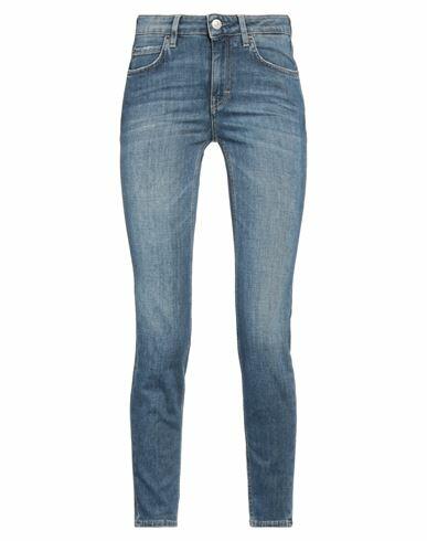 Haikure Woman Jeans Blue Cotton, Elastomultiester, Elastane Cover