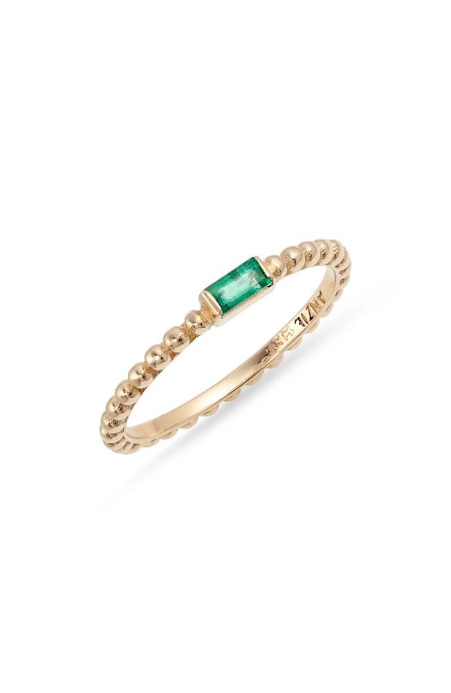 Anzie Emerald Dew Drop Ring in Yellow Gold/Green Cover