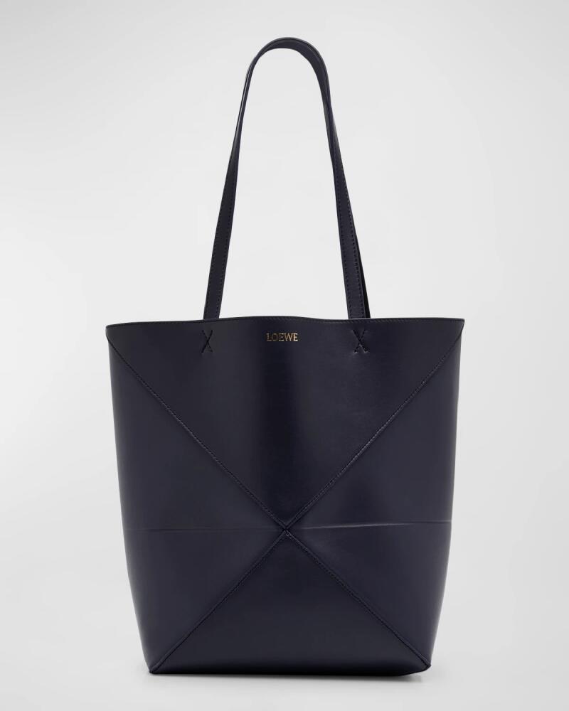 Loewe Puzzle Fold Medium Tote Bag in Shiny Leather Cover