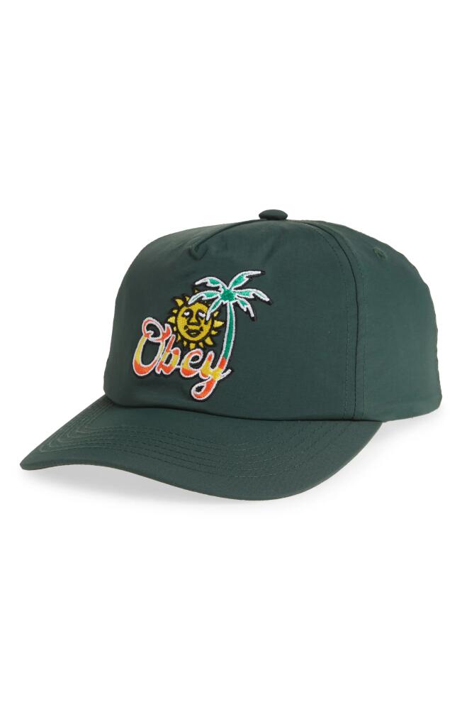 Obey Tropical Adjustable Baseball Cap in Dark Cedar Cover