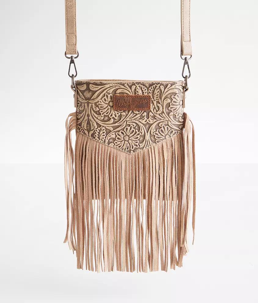 Wrangler Vintage Leather Fringe Crossbody Purse Cover