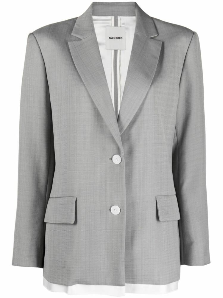 SANDRO Libelle single-breasted blazer - Grey Cover