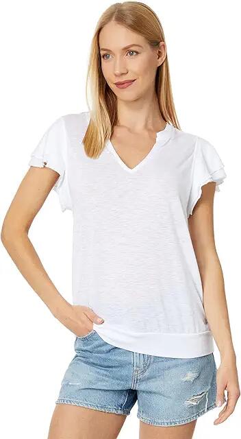 LAmade Parker Ruffle Pullover (White) Women's Clothing Cover