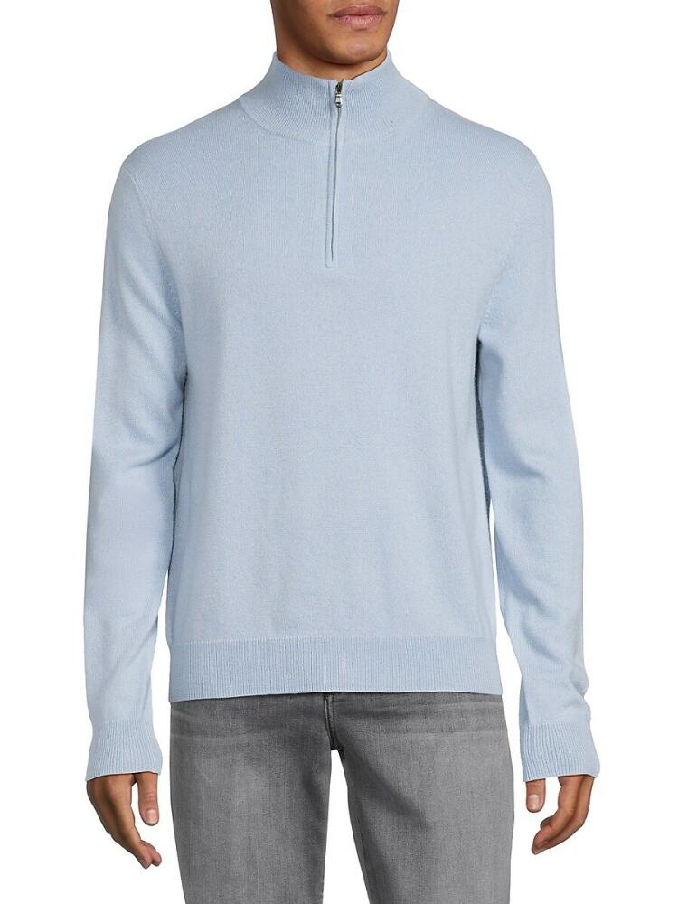 Amicale Men's Classic Fit Cashmere Pullover - Blue Cover