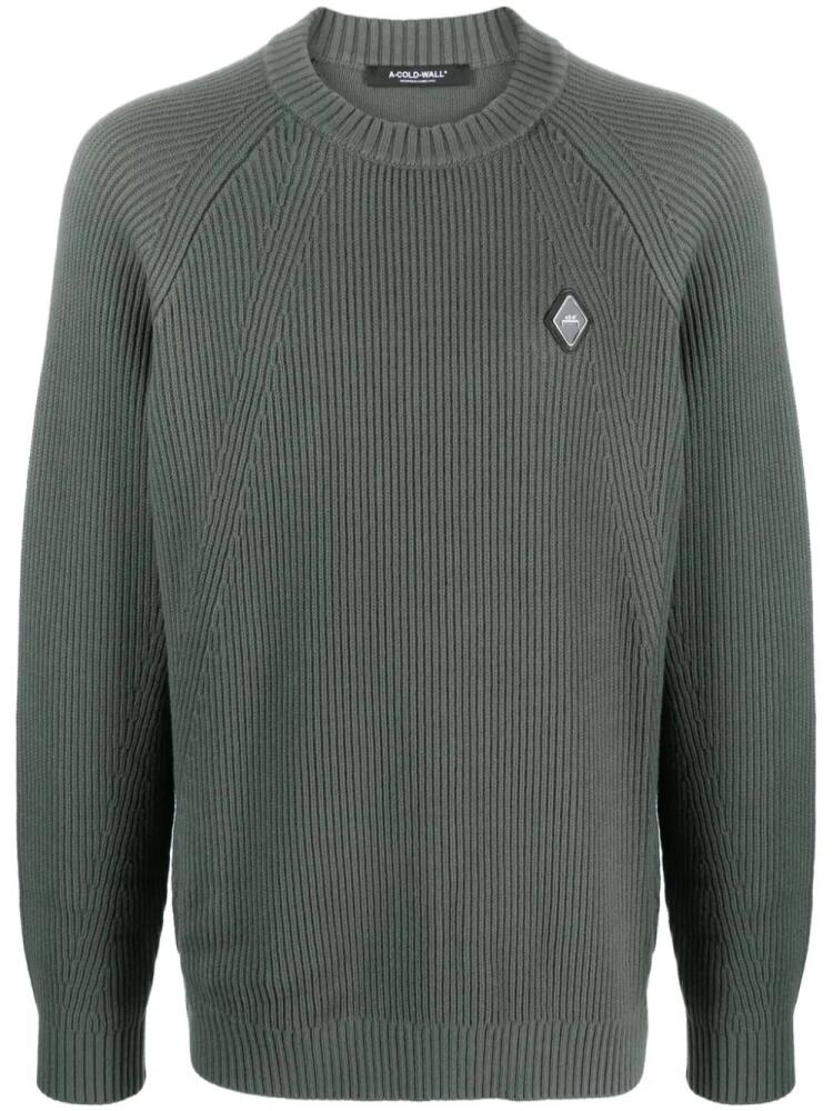 A-COLD-WALL* Windermere fisherman's-knit jumper - Green Cover