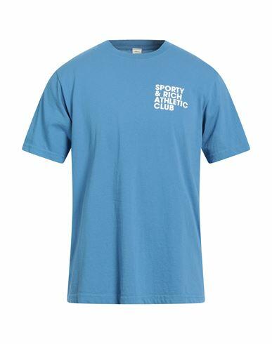 Sporty & Rich Man T-shirt Light blue Cotton Cover