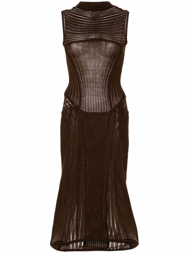 Isa Boulder Orion ribbed midi dress - Brown Cover