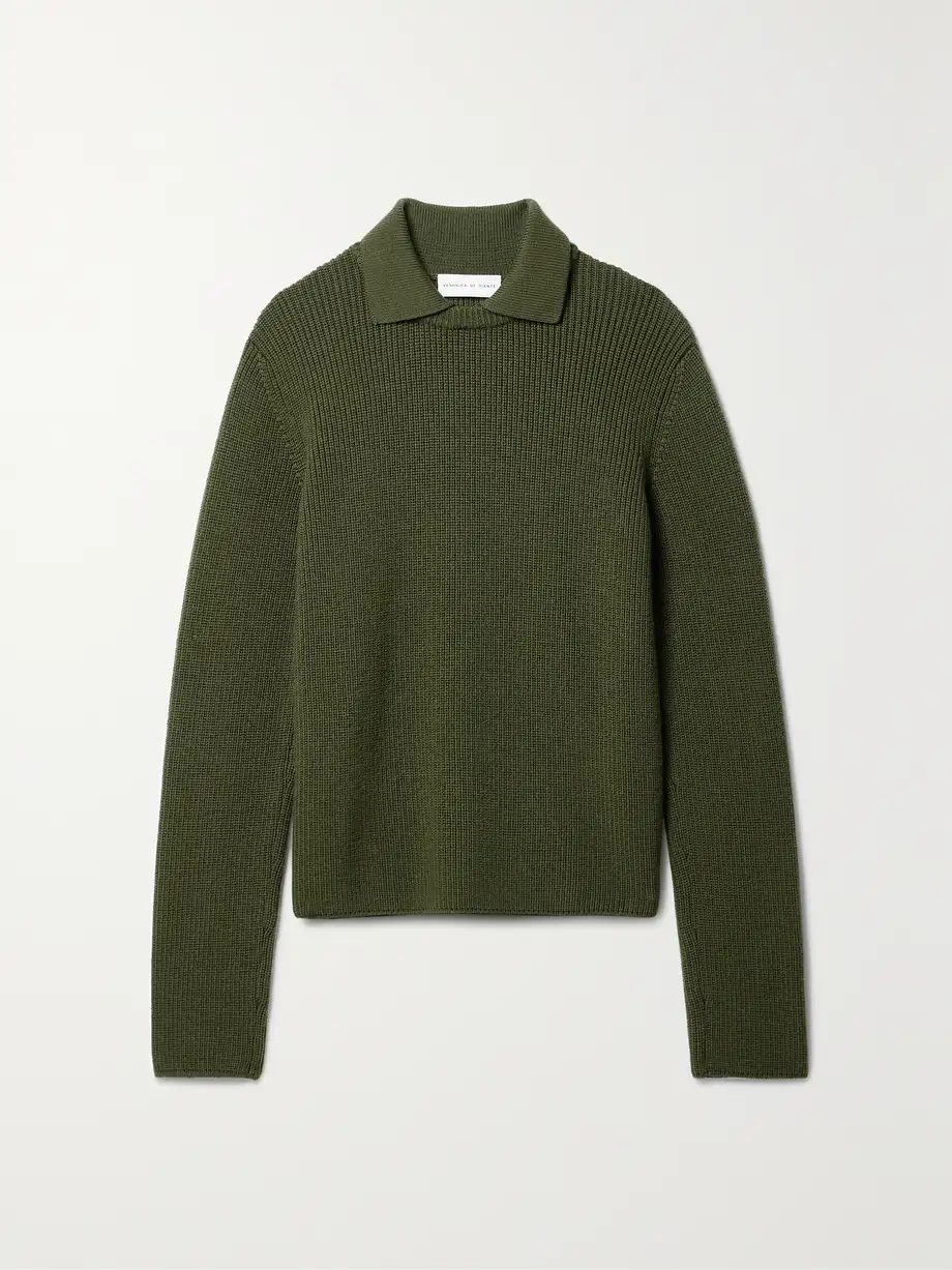 Veronica de Piante - Estella Ribbed Wool Sweater - Green Cover