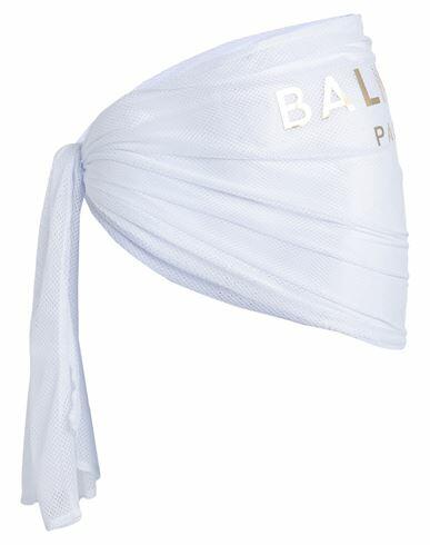 Balmain Woman Sarong White Polyester Cover