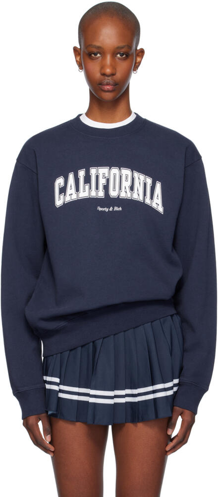 Sporty & Rich Navy California Crewneck Sweatshirt Cover