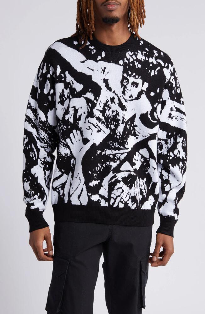 Obey Crowd Surfing Sweater in Black Multi Cover