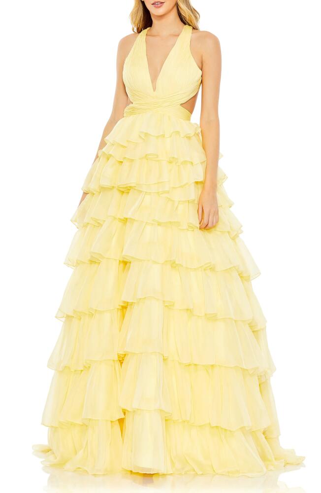 Mac Duggal Ruffle Tiered Ballgown in Lemon Cover