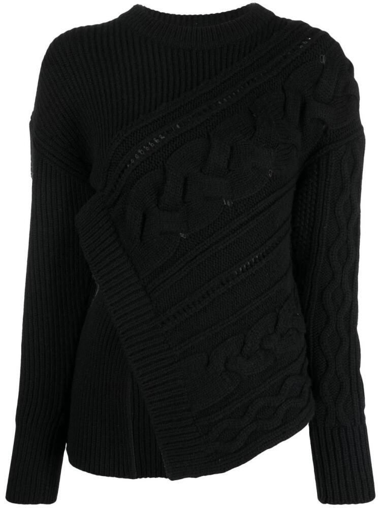 Alexander McQueen asymmetric knitted wool jumper - Black Cover