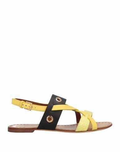 Trussardi Woman Sandals Yellow Calfskin Cover